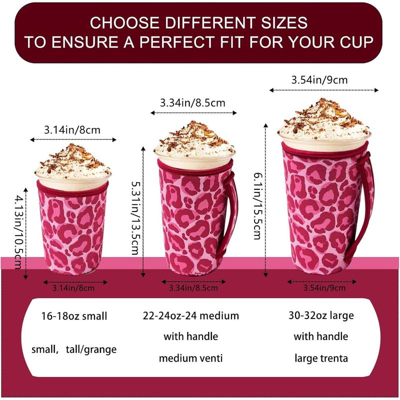 3 count  Iced Coffee Sleeves Java Sok Coffee Sleeves for 16-32 ounces of hot or cold coffee or iced beverages Compatible with  Dunkin Coffee cup and More ( Spot)