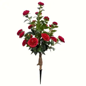 Realistic Camellia Tree, Lush Branches, Low Maintenance Decor for Garden Balcony, Easy Installation with Stakes, Plastic Artificial Flower