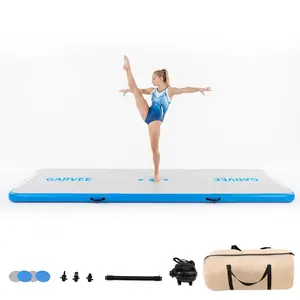 Inflatable Gymnastics Mat with Electric Pump & Storage Bag, 10/13/16ft Training Mat,10cm Thick Training Mats Tumble Track for Home Use/Cheerleading ﻿