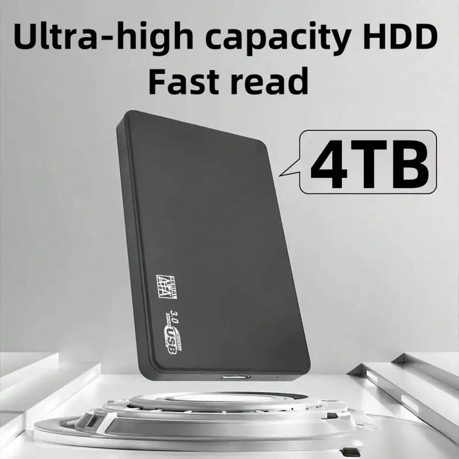 4TB 2TB Portable Drive-Speed Data Transfer, Exfat File System, Stable Read/Write - Compact Black External Storage Laptops, PCs, Office, Students & Professionals, Professional Drive, Student Data Backup, Sleek Design