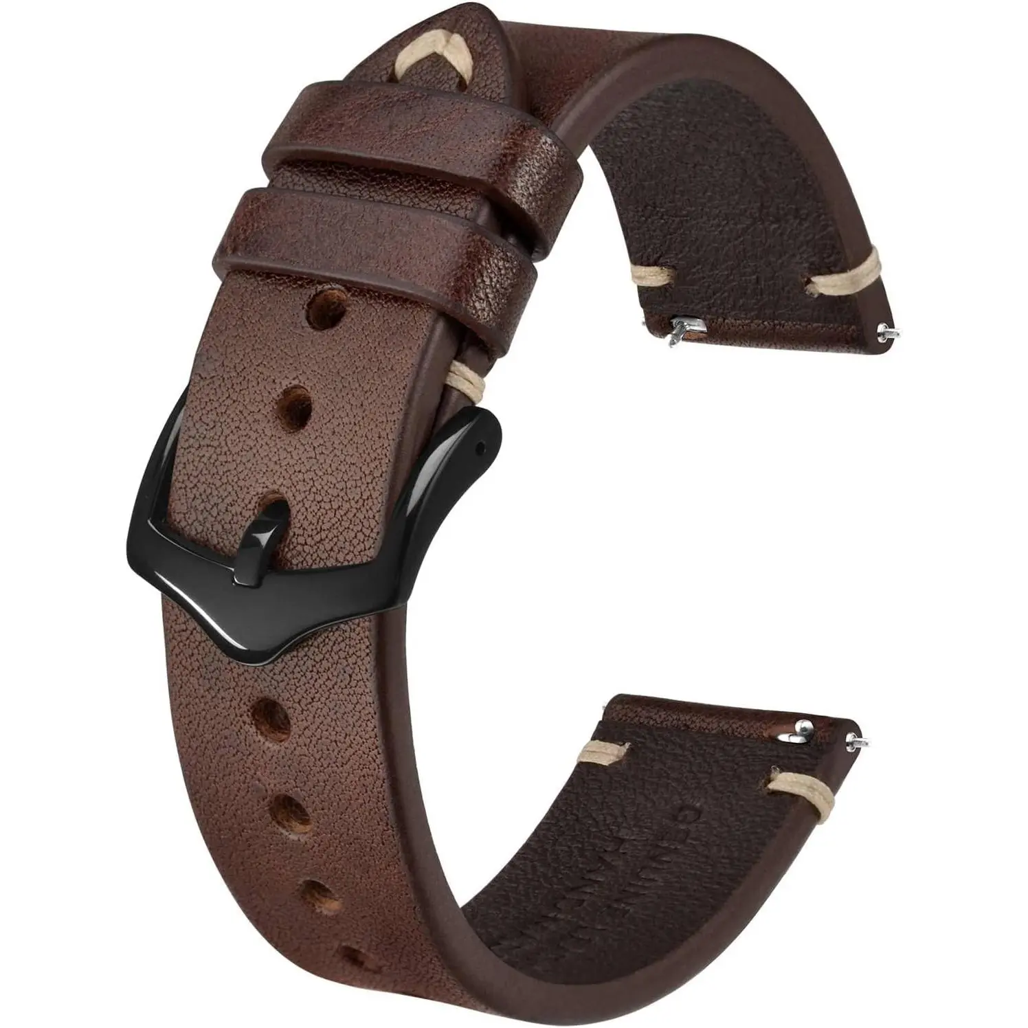 Men's Watch Bands, Hand-Stitched Leather Watch Straps, Quick Release, 18mm 19mm 20mm 21mm 22mm
