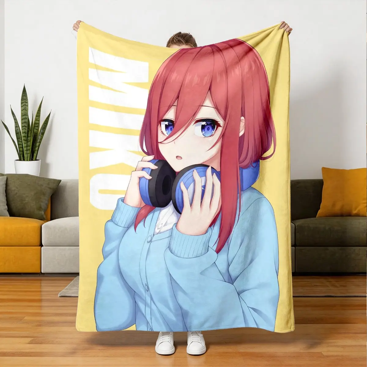 Soft Flannel Blanket, Cozy and Skin-Friendly, Ideal for Sofa, Bedroom, Nap Time, Multi-Scene Use, 【nakamura Miku】