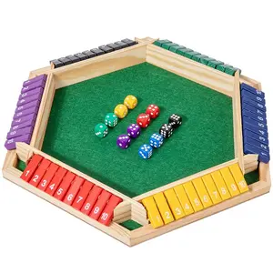 Upgraded Closed Box Dice Game for 1-6 Players, Wooden Board Game with 12 Dice, Perfect Family Game Night & Home Gathering Fun, Family Board Games, Tabletop Games