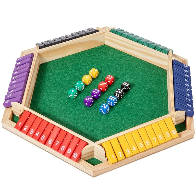 Upgraded Closed Box Dice Game for 1-6 Players, Wooden Board Game with 12 Dice, Perfect Family Game Night & Home Gathering Fun, Family Board Games, Tabletop Games