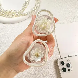 Korea ins Pearl Flower Irregular Smart Tok Universal Phone Holder Conch Shell Flower Phone Bracket GripTok Socket Lazy Bracket