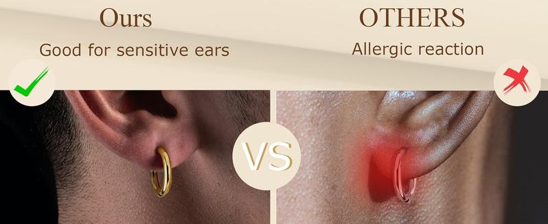 YADOCA 8 Pieces Clip On Earrings For Men Women Non-Piercing Fake Earrings Stainless Steel Clip On Hoop Earring Cool Earrings Ear Clips Set for Gifts