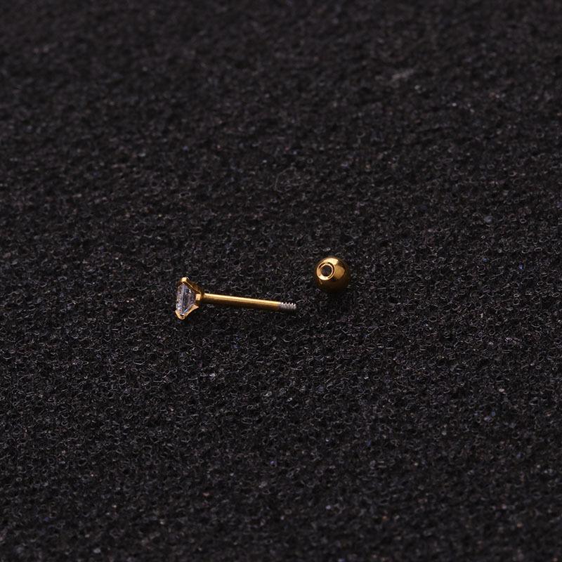 12 Pairs 16G Multi-Size CZ Stud Earrings Set, 316L Stainless Steel Screw Back Earrings, Hypoallergenic Cartilage Studs for Women Men (2mm-5mm)