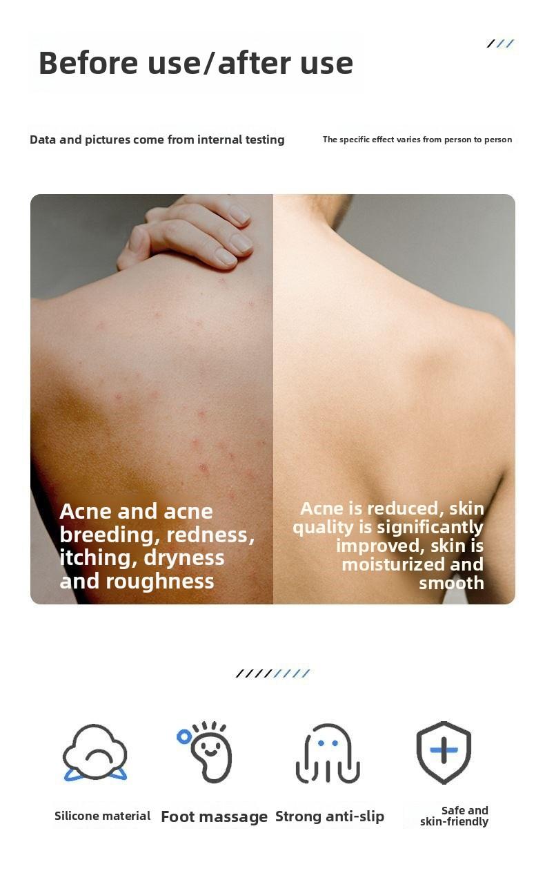 Bathroom Foot Scrubber Mat with Suction Cup Massage - Double-Layered Design for Thorough Cleaning & Easy Use - Versatile Foot Care Tool for Shower, Massage, & Back Scrubbing - Pad