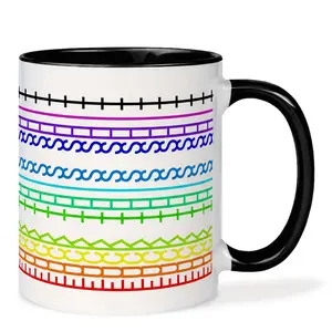 1 11oz colored encrypted information pattern ceramic mug, suitable for home decoration, office, gift giving