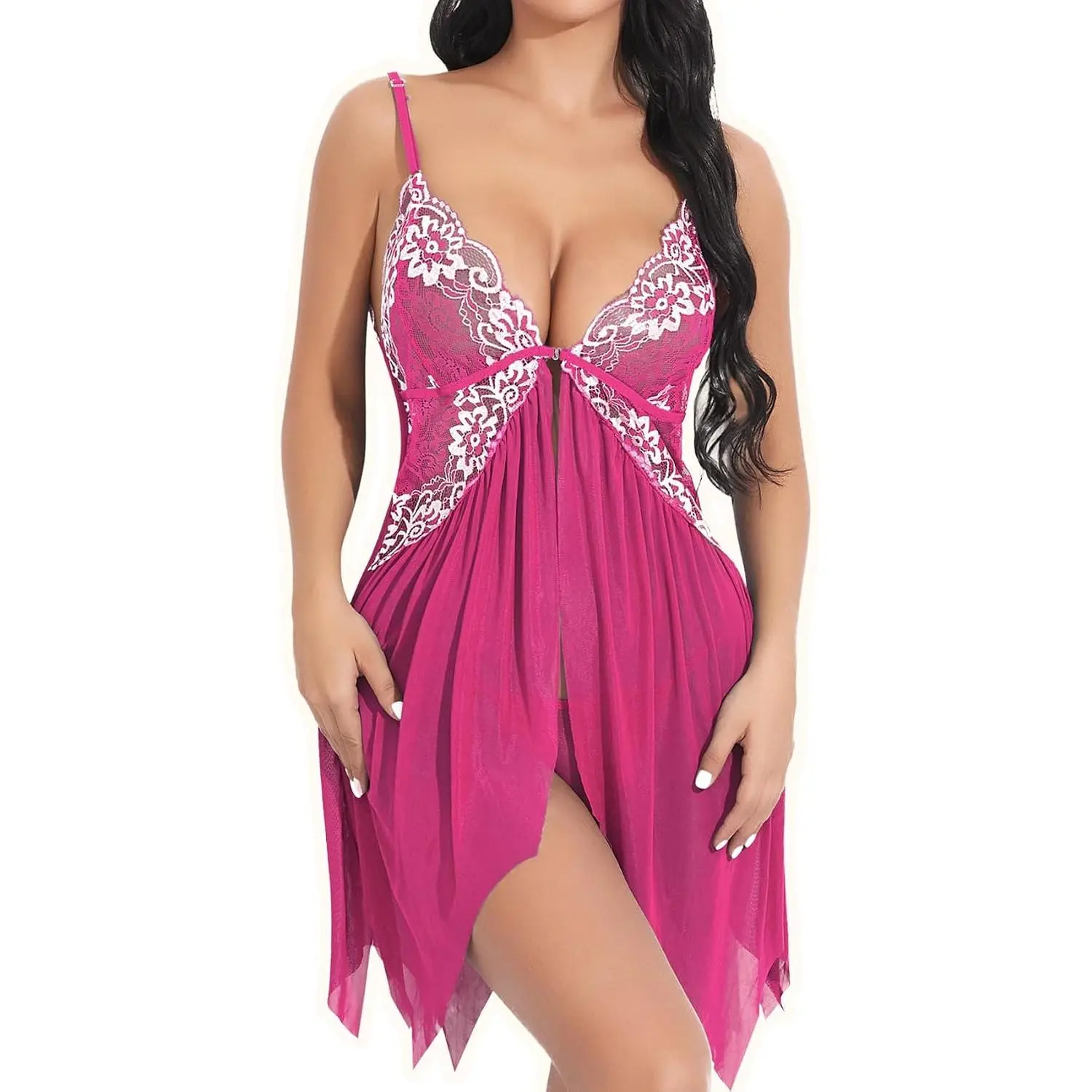 Goddess Wardrobe Famstar Lingerie for Women Babydoll Chemise Sexy Lingerie Sets Nightgown Lace Dress Sleepwear Teddy Outfits for Women