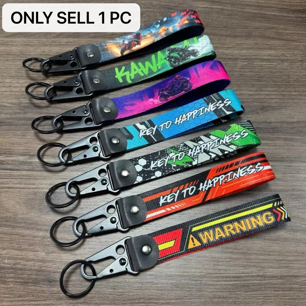 JDM Culture Style Keyring Racing Car Motorcycle Keychain Ring Chain Steel Spring Clip Lanyard Key Strap Auto Pendant Accessories Stylish Keychain Metal Keychains Key Rings for Car Keys