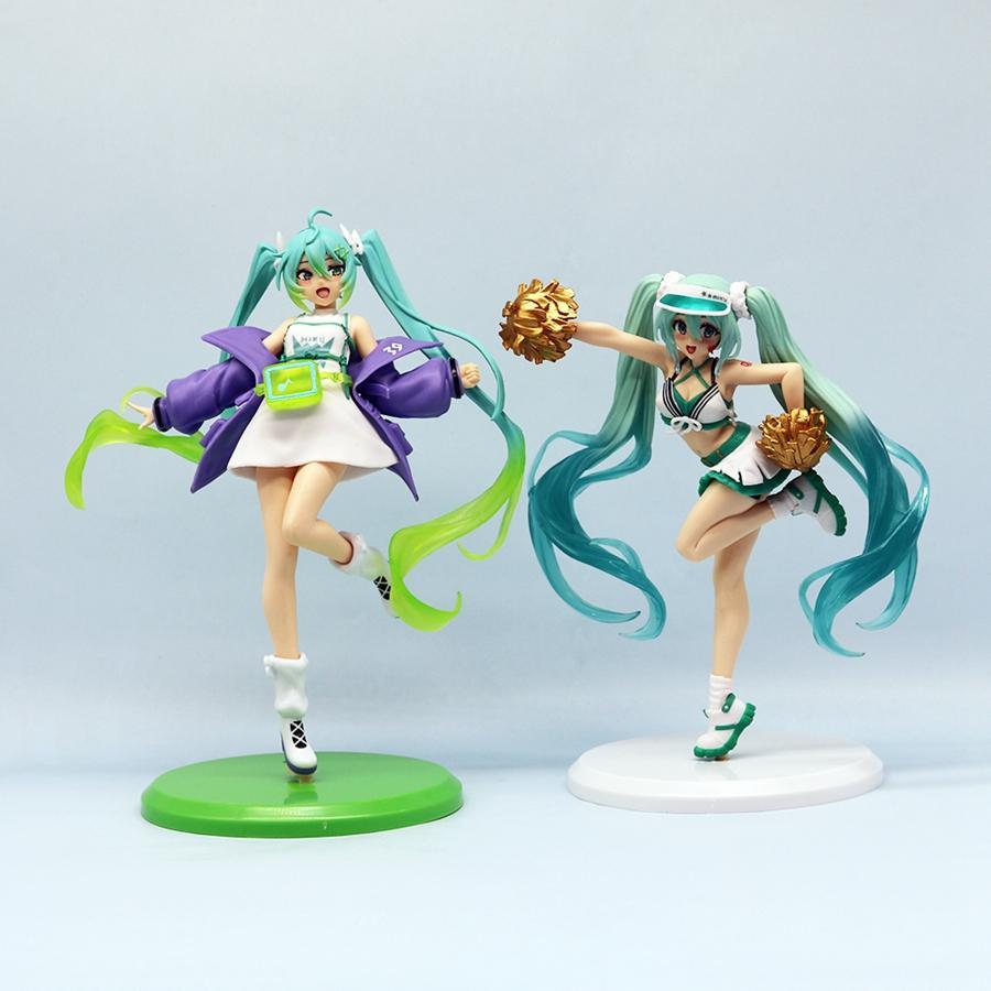 18cm Fashion Hatsune Miku Anime Figure Cheerleader Hatsune Miku Action Figures Kawaii Girl Figurine PVC Collection Model Toys