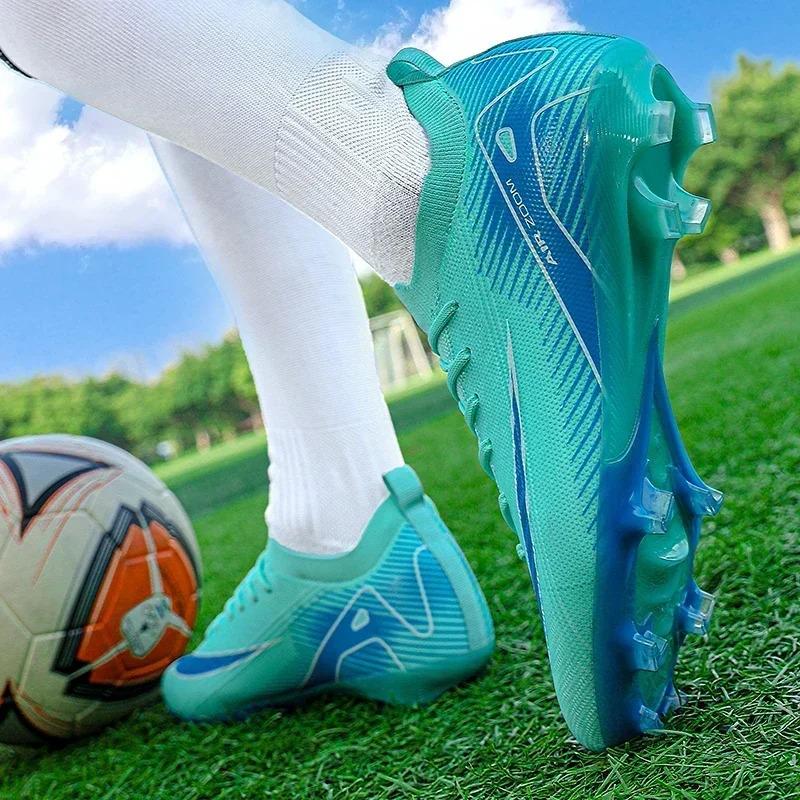 New Men Football Boots Cleats Shoes Soccer Long Spikes Training Ultralight Outdoor Drop Soccer Shoes FG Non-Slip