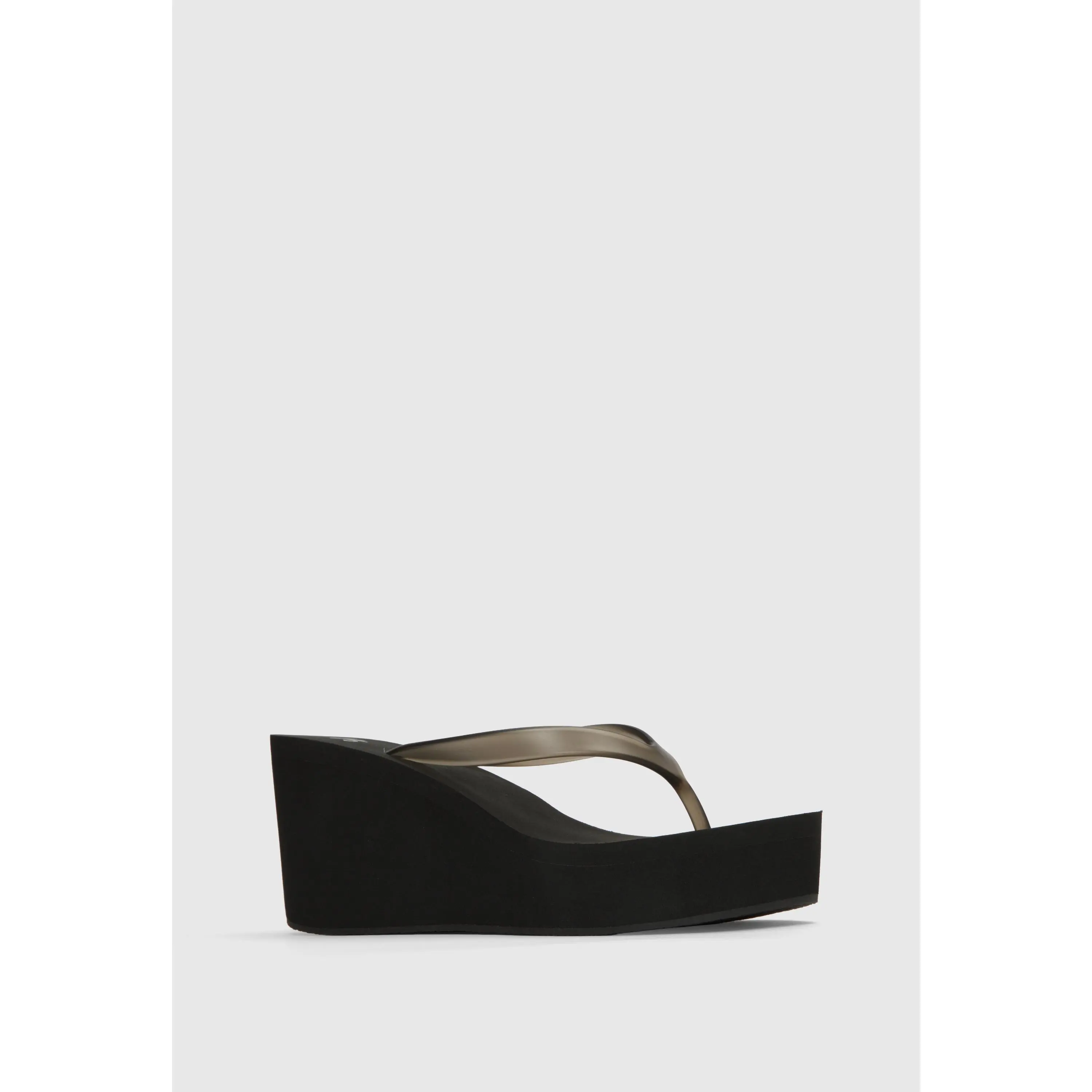 JUST FAB Women's Platform Flip Flops PVC Wedge Sandals Slip-On Summer Beach Shoes Chunky High Heel Y2K Slides