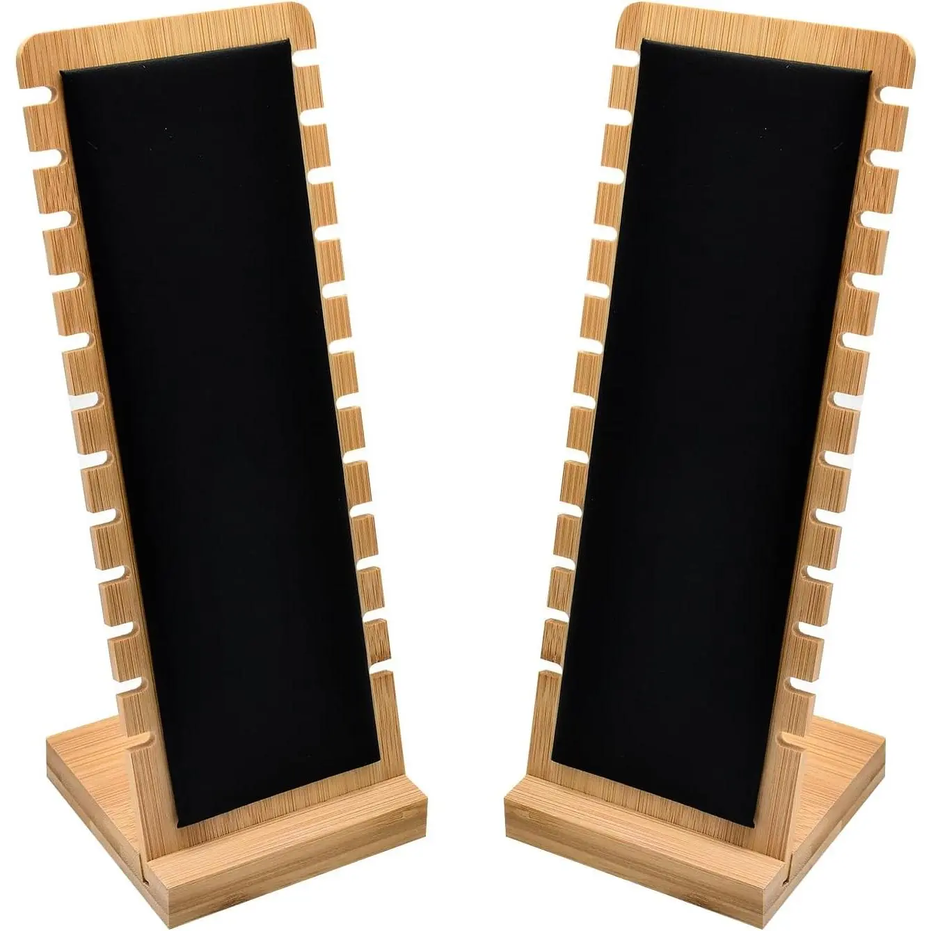2 Pack  Panel  Necklace Tabletop Display Boards Stand (Black)
