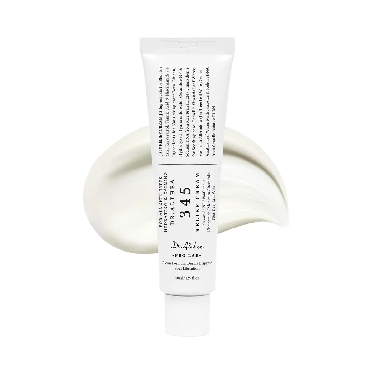 Dr.Althea 345 Relief Cream, Korean Skincare, 1.69 Fl Oz (Ver.2 - Pack of 1) |   PDRN, Hyaluronic Acid for Instant Hydration, Blemish, Post-Acne Vegan Face Moisturizer with Centella, Non-comedogenic