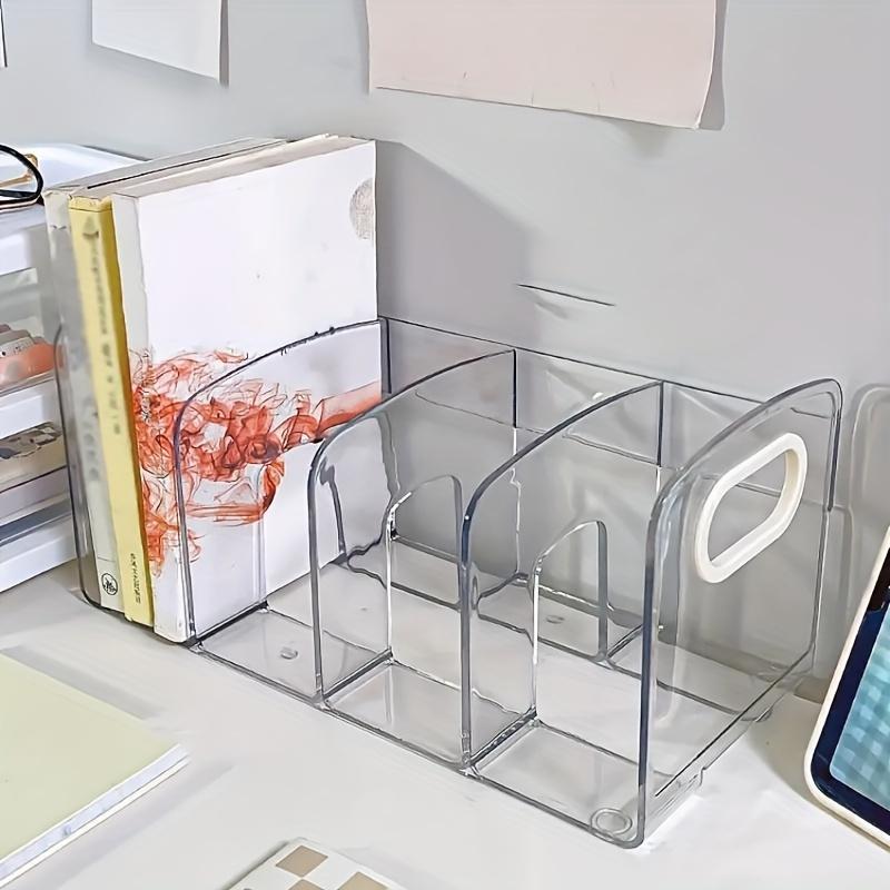Desk Bookshelf, 1 Count Desktop Transparent Storage Box, Workstation Organizing Books and Files Storage Rack, Desk Organizer Tidy for Home Office
