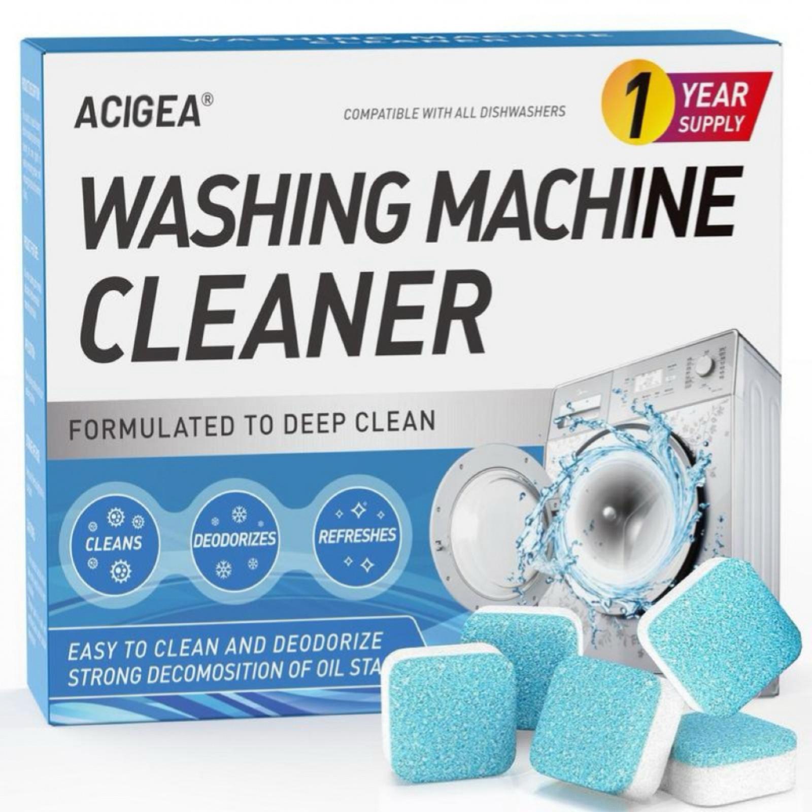 ACIGEA 24PCS Washing Machine Cleaner - Deep Cleaning, Descaling & Deodorizer for Drum & Washing Tub Internal Seals, 1 Year Supply,Deep Cleaning Tablets For HE Front Loader & Top Load Washer ACIGEA 24PCS Washing Machine Cleaner - Deep Cleaning, Descaling & Deodorizer for Drum & Washing Tub Internal Seals, 1 Year Supply,Deep Cleaning Tablets For HE Front Loader & Top Load Washer