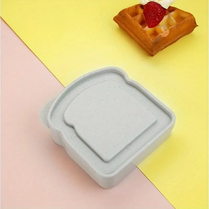 1pc Bento Boxes, Durable Bento Box, Sandwich Containers for Lunch Boxes Plastic Toast Shape Food Storage Sandwich Box with Lid, Microwavable Bento Box, BPA Free and Reusable, Microwave & Dishwasher Safe, for Family or Adults, Kitchen Supplies