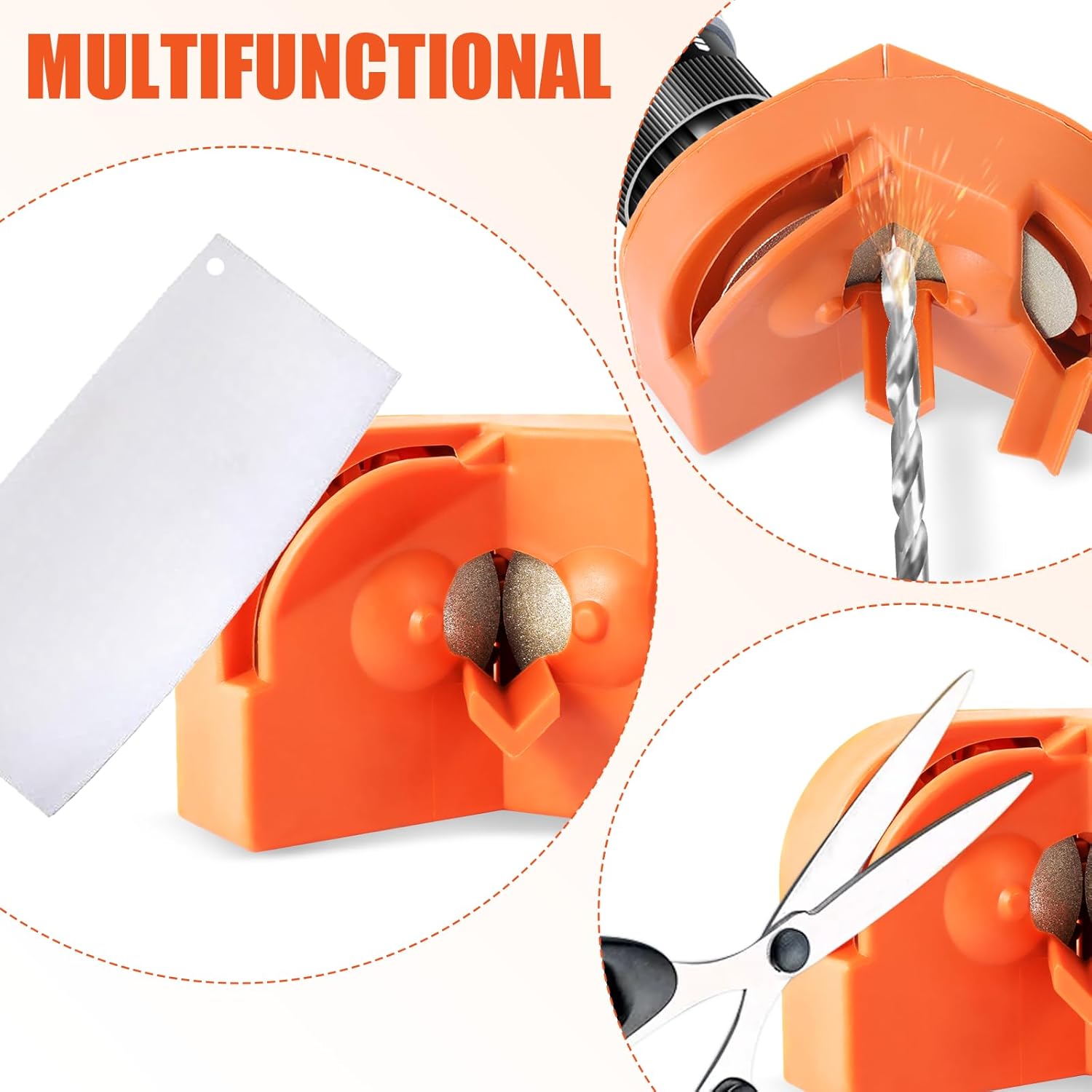 Drill Bit Sharpener with 2 Grinding Wheels,Portable Multipurpose Drill Bit Sharpener for Grinder Attachment,Power Drill Bit Sharpener for All Bits.