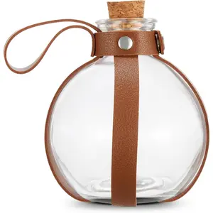Glass Potion Bottles with Cork, Bottle Props, Dark Magic Potion Bottles with Faux Leather Harness, Brown Belt with Holster Loop