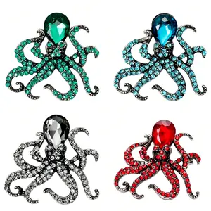 Cute Trendy Ocean Series Octopus Animal Brooches High End Corsages Versatile Clothing Men Women Accessories