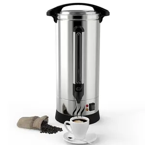 GARVEE Stainless Steel Coffee Urns with Silicone Faucet, Available in 14L (90 Cup) and 18L (120 Cup) Capacities, Ideal for Parties, Offices, Catering Events, and Meeting Rooms
