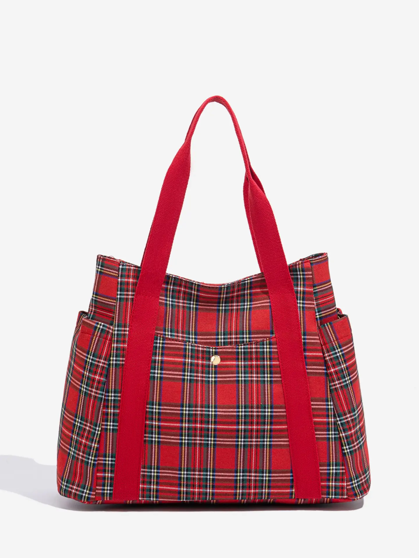 Plaid Large Capacity Women's Tote Bag, Zip Closure, Fashionable All-Season Shoulder Bag, Durable Shopping Bag, High-Quality Handbag