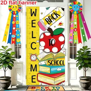 2D Flat Door Banner for School Graduation, Welcome Back Banner for Classroom Decoration, Perfect for Festive and Educational Atmosphere, Decorative Banner