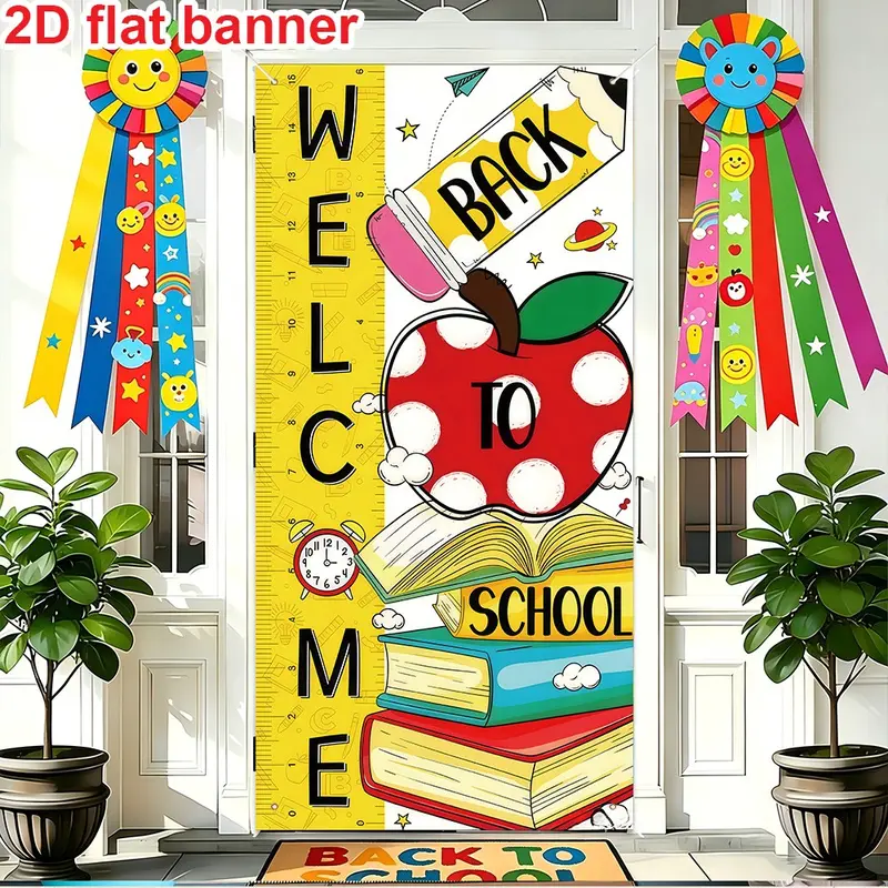 2D Flat Door Banner for School Graduation, Welcome Back Banner for Classroom Decoration, Decoration Banners, Perfect for Festive and Educational Atmosphere