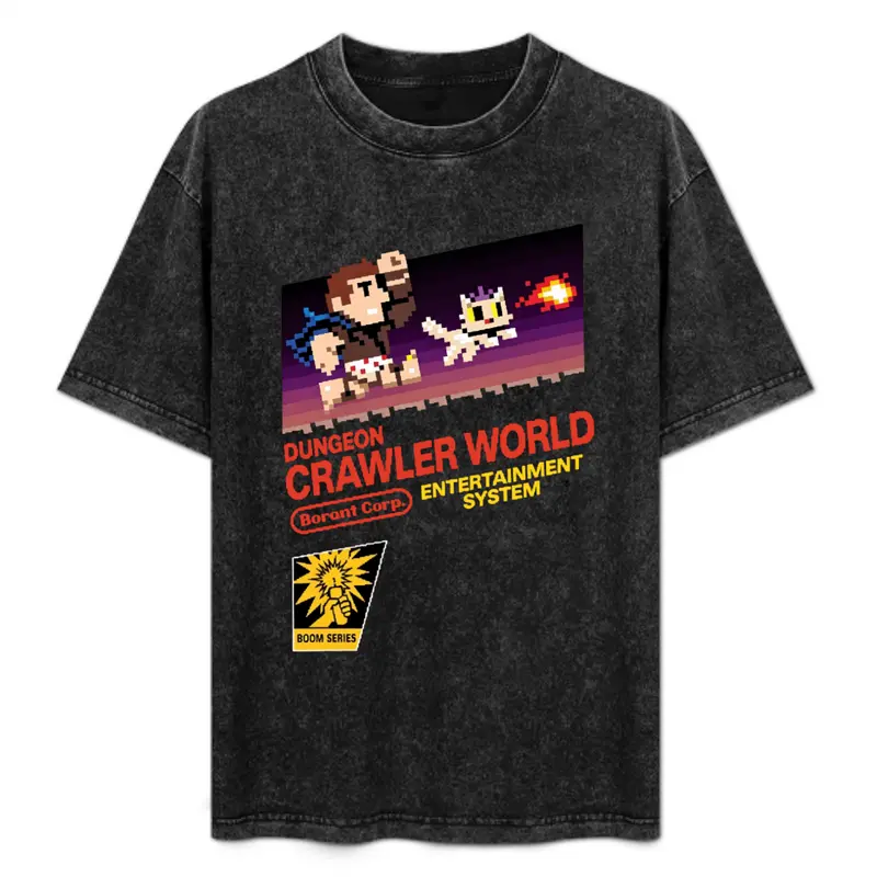 Unisex Soft 8-Bit Princess Donut Print Crew Neck Cotton Fashion Top, LitRPG Dungeon Crawler Carl Book Lovers Casual Style Tee, Short-Sleeve Gradient Streetwear, Machine Wash Safe Sports Top Gift