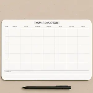 Undated Monthly Planner Notepad,Desk Calendar for Organizing&Scheduling Tasks-Productivity ,Goals,Notes&To-Do Lists-A4 Size (8,3"X11,7") Thick Paper with Cardboard  Support 50 Sheets for Professionals.
