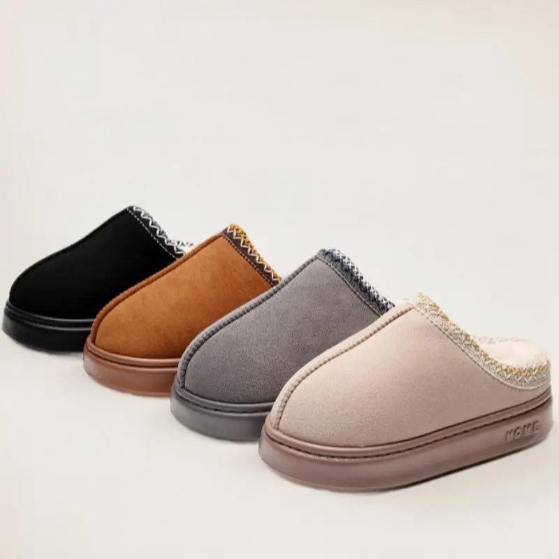 Women Winter Home Slippers Warm Thick Sole Fluffy Couple Indoor Casual Furry Slippers