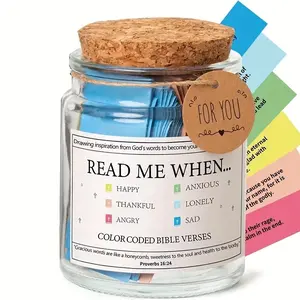 Bible Quote Stickers, Hopeful Biblical Verses, Perfect Gift for Men and Women, Ideal for Christmas and Halloween, Comes in a Jar