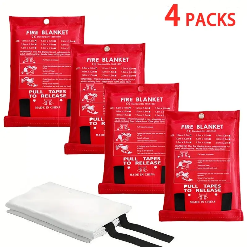 Fire Blanket, Fiberglass Material Fire Blanket, Emergency Fire Blanket for Kitchen, Home, School, Office, Camping, Car Fire Blankets