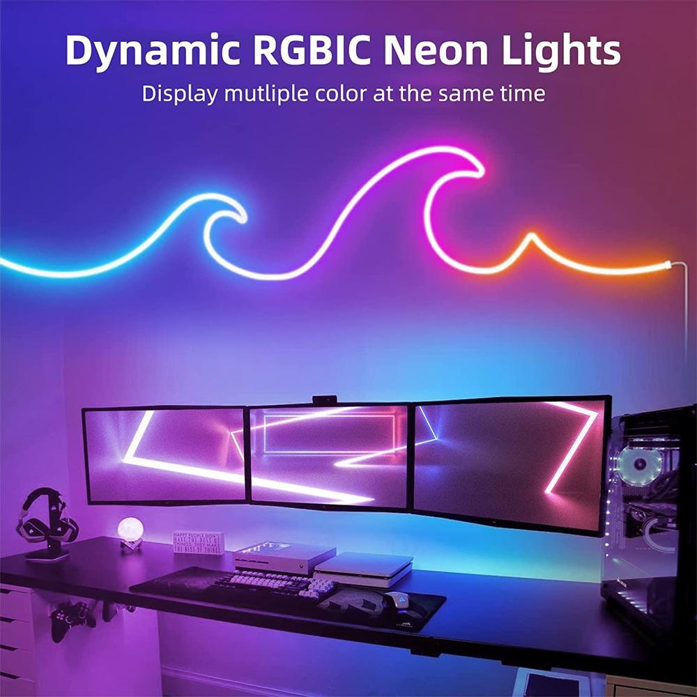 LED Smart Neon Light Strip, USB-Powered RGBIC Flexible Rope Light with App and Remote Control, LED Strip Lights for Bedroom, Living Room, Game Room or TV Wall, LED Light Strips #TOP PICKS