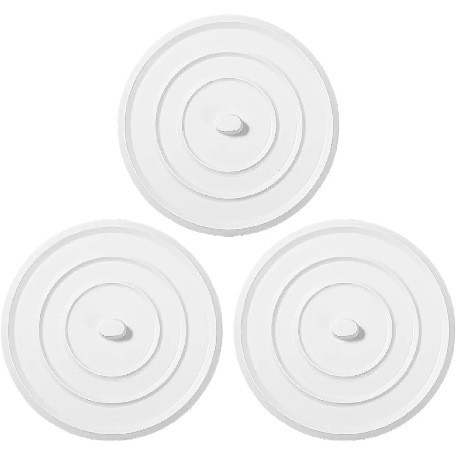 3 count Bathtub Drain Stopper, 4.3 Inches  Sink Stopper, Sink Drain Cover,  Drain Cover for Kitchens Bathrooms Laundry Accessories (White)﻿