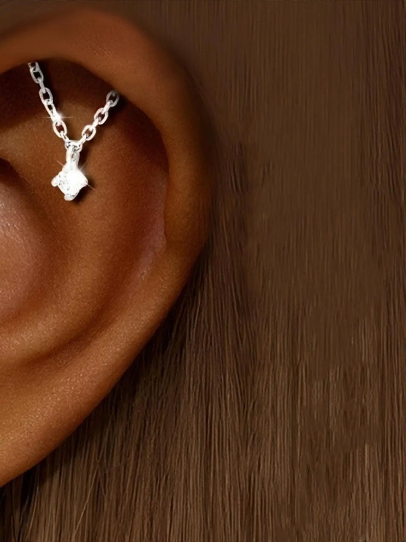 1pc Casual Minimalism Vintage Fashion Hip-hop Geometric Fringed Pendant Ear Studs Ear Bone Stud Unique Design Earrings Suitable for Both Men and Women Daily Vacation Music Festival Party Jewelry, Fashionable Jewelry Accessories