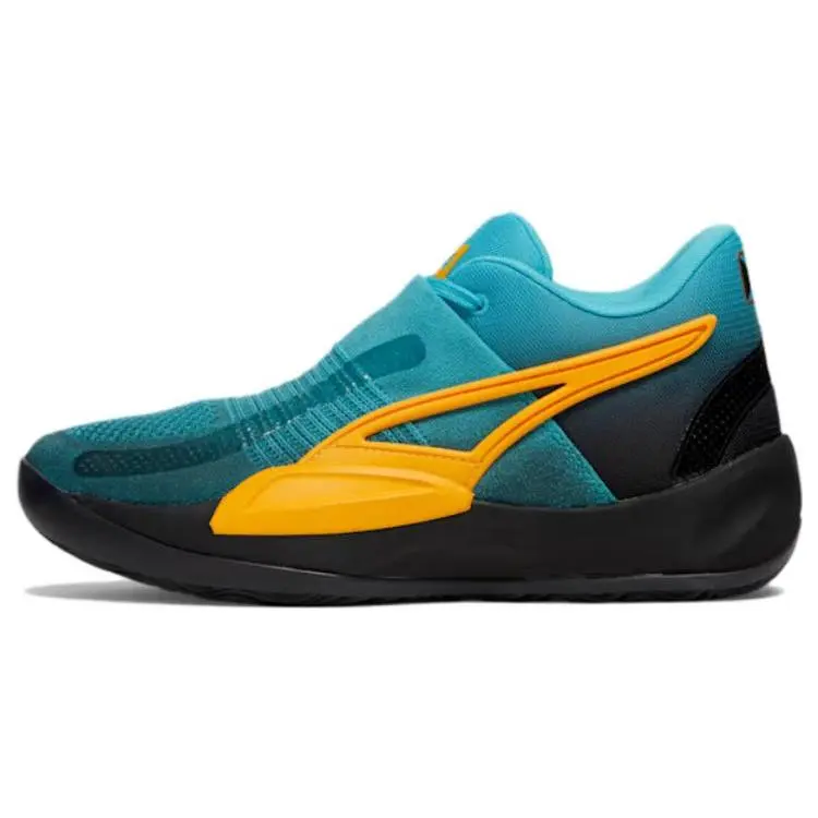 PUMA Rise Nitro Dominayton Round Toe Lace-Up Slip-Resistant Durable Mid-Top Basketball Shoes 378489-01