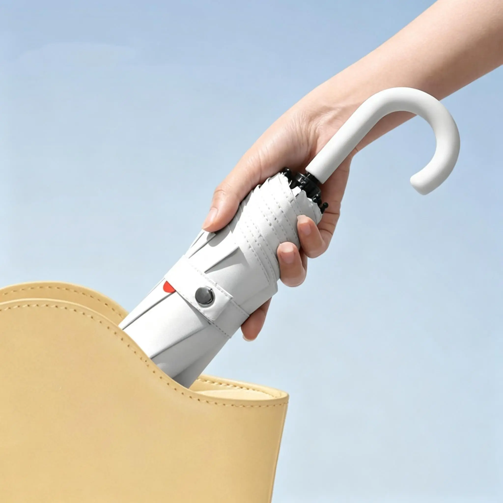 Small Fresh Umbrella, Dual-Purpose Manual Umbrella for Sun and Rain, Portable Compact Sunshade Umbrella, 8-Rib Folding, 1pc