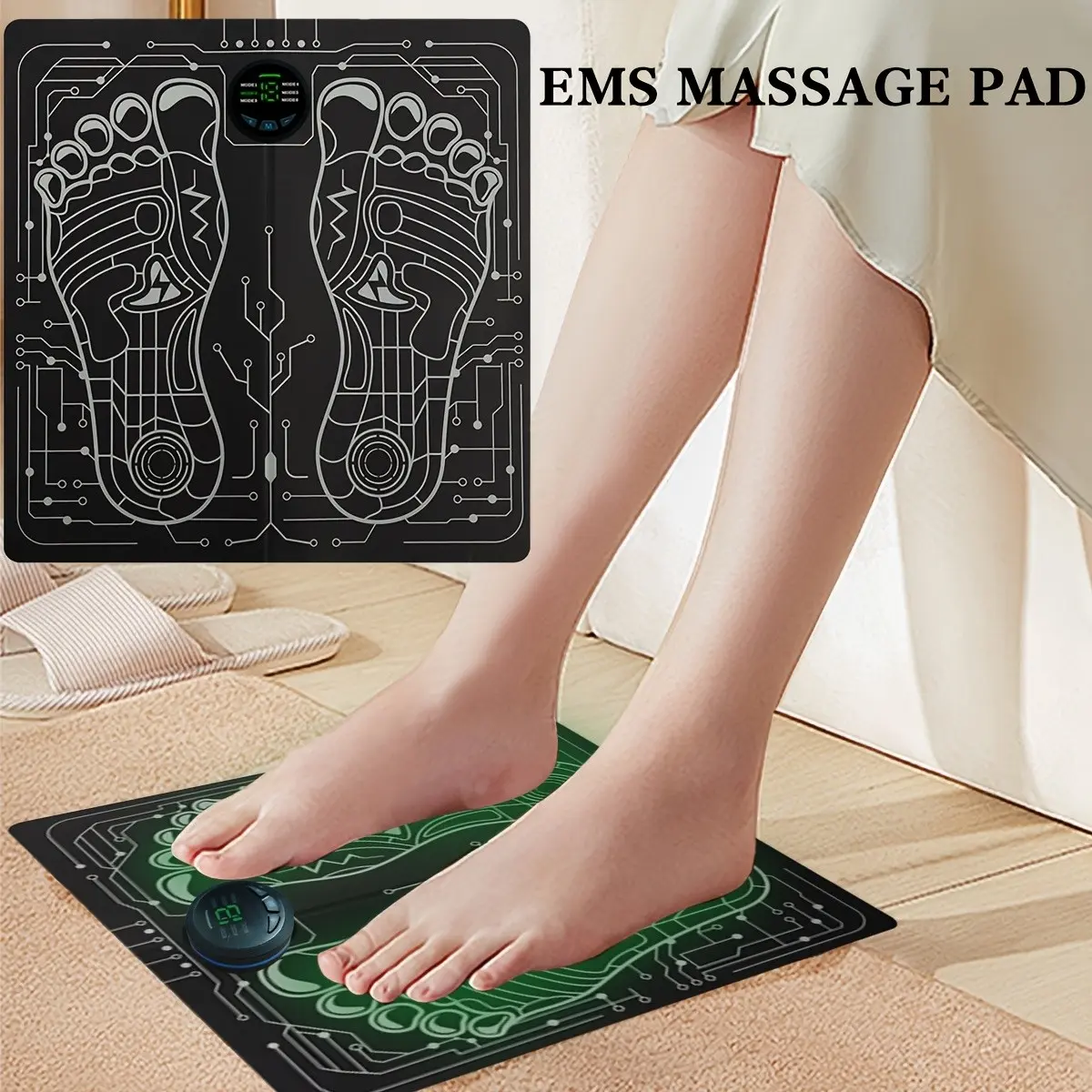 Massage Foot Mat, EMS Full Body Massage Mat, Massage Machine, 6 Modes to Choose From, 18 Strength Levels Of Massage Mat, Suitable for Home And Travel Use, Holiday Gifts