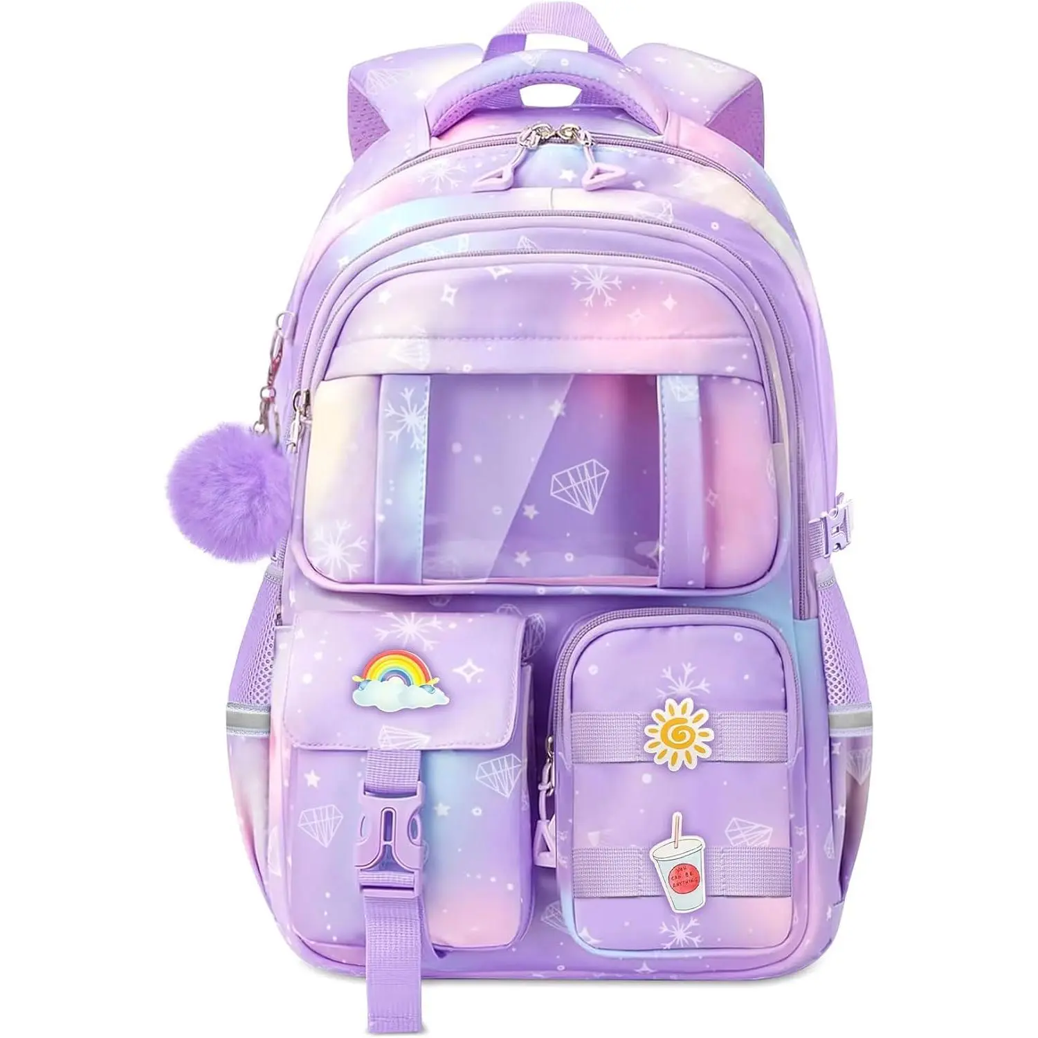 Cute Waterproof Backpack for Girls & Teens, 17-Inch Fashion School Bookbag for Elementary & Middle School, Durable Travel Bag, Backpacks For School
