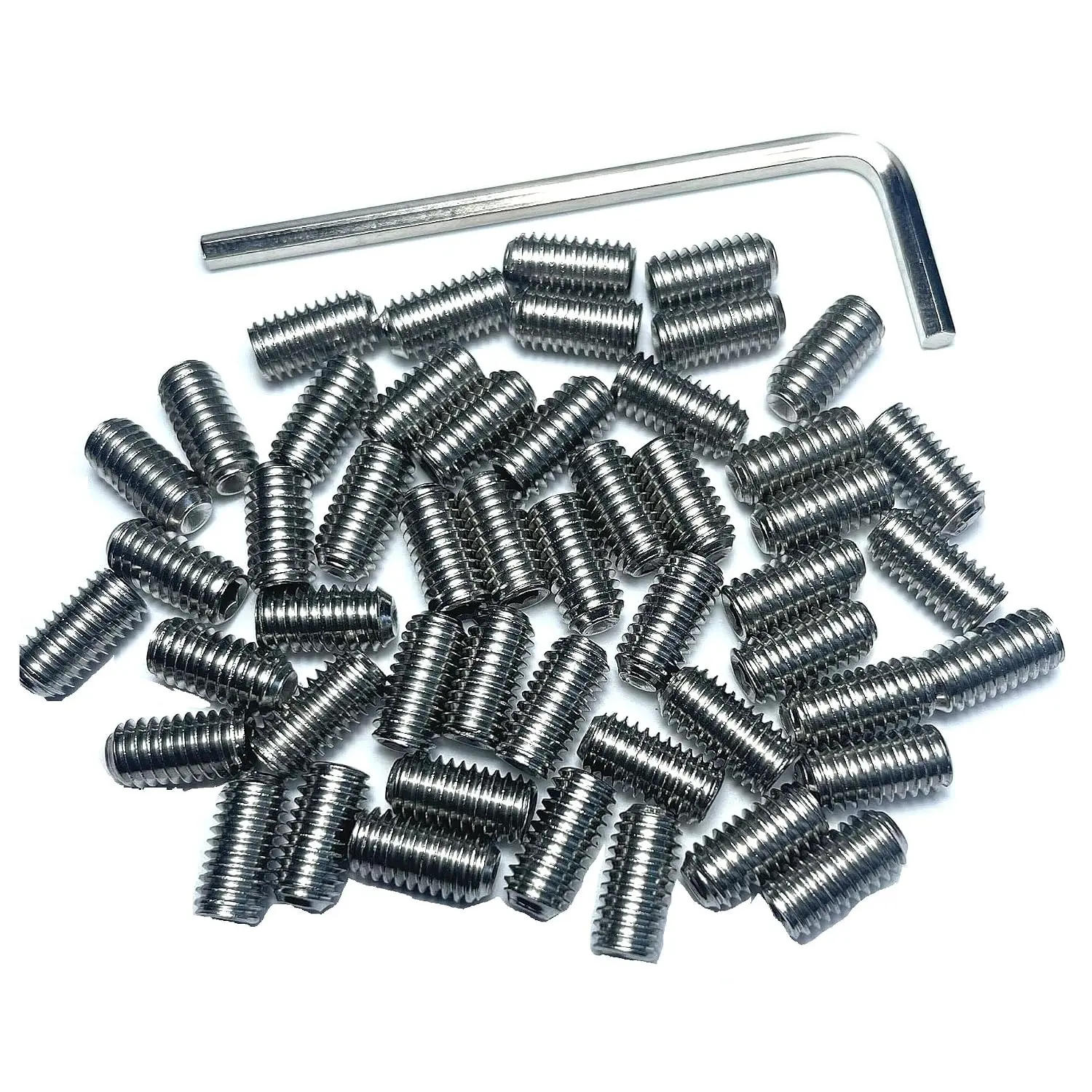 60 count Set Screws 10-32 x 5/8 inch Set Screws 304 Stainless Steel Allen  Hex Hexagon Socket Set Screws with 3/32 Allen Wrench,Hex Allen  Socket Set Screws.(5/8" Length)