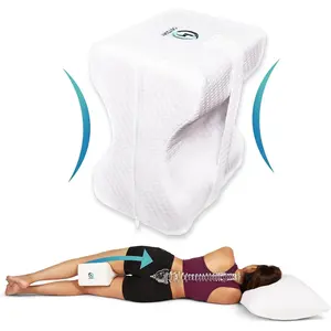 Ergonomic Knee Pillow for Side Sleepers – Cooling Leg Pillow for Side Sleeping – Sciatica Pain Relief Pillow with Strap for Hip and Back Pain – Under Knee Pillow for Sleeping on BackGift.