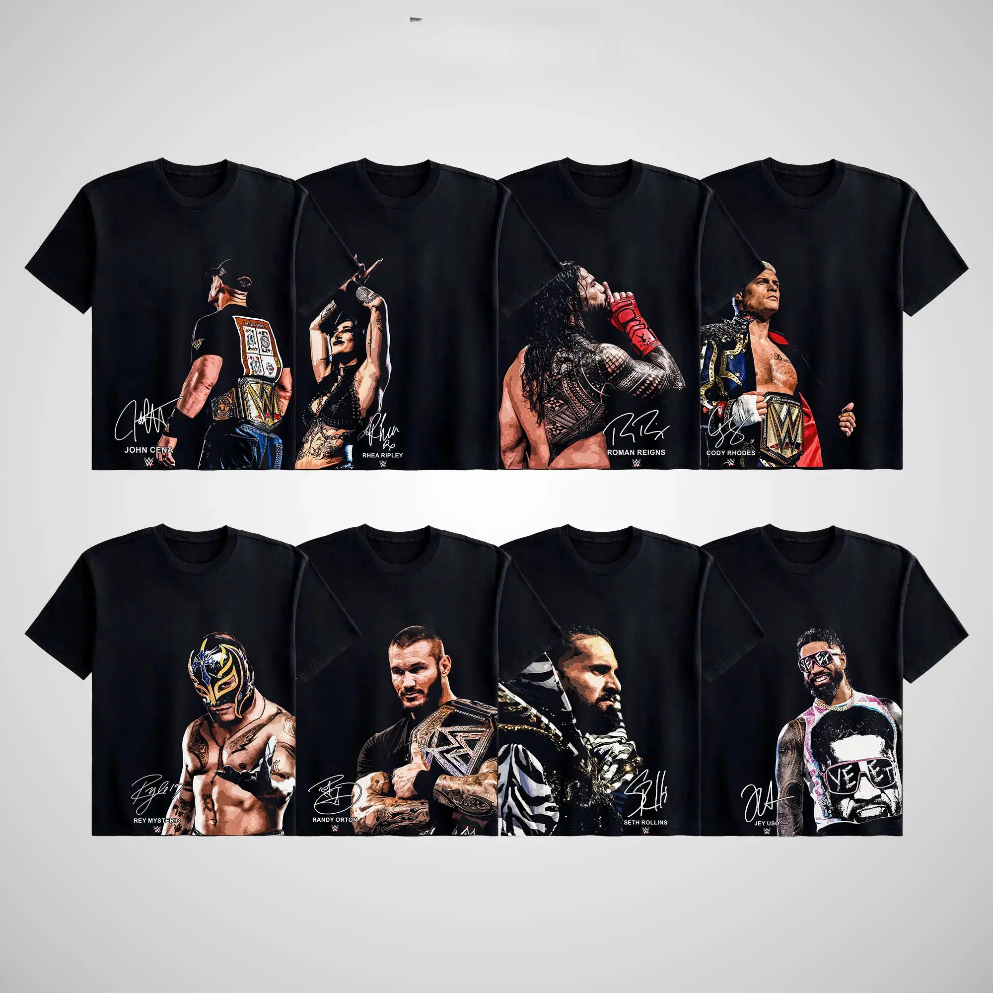 WWE Men's Superstars Wrestling Collection T-Shirt, Short-Sleeve 100% Cotton Tee for Wrestling Fans, Gifts For Him, Mens Gifts, Round Neck, Vintage Shirts, Graphic Tees, Silky-Soft Touch, Bold Graphic, Fitted Cut