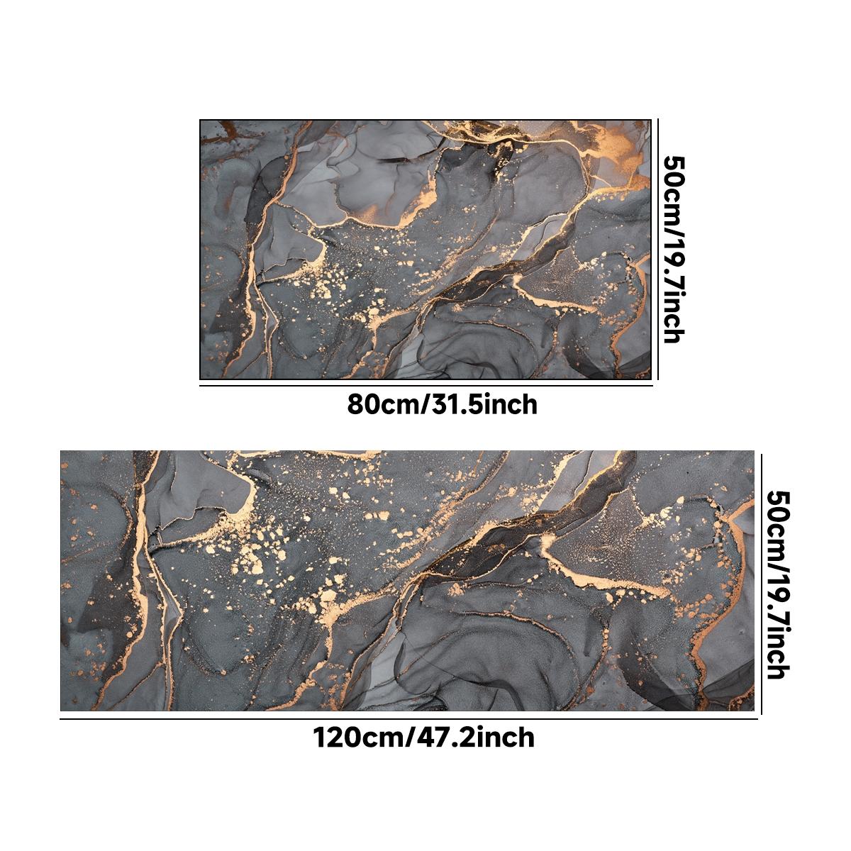 1pc Non-slip Kitchen Floor Mat | Kitchen Mat Set | Marble Pattern Print | Machine Washable, Soft and Comfortable | Rectangular Home Decor Rug | Suitable for Kitchen Areas. Perfect for Kitchens, Living Rooms, Non Slip Rugs