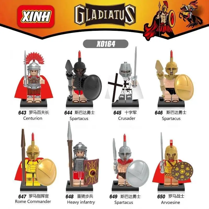 2026 new hot item Building blocks, humanoid dolls of the Templar Crusaders, educational assembly toys, mini figures of the Spartan Roman Legion.