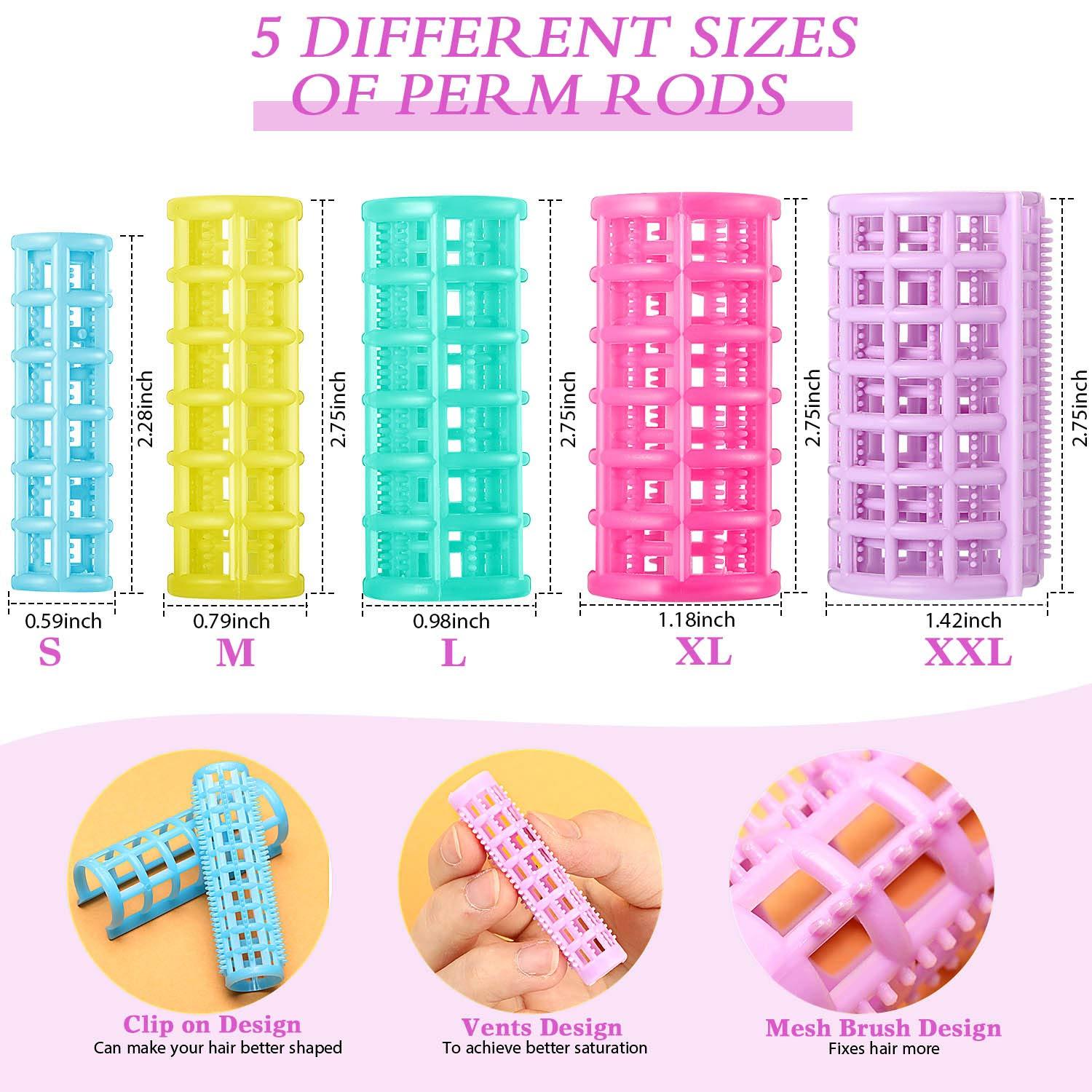 30-Pack Safe Plastic Multi-Size Self-Grip Hair Rollers - Heatless Haircare Tool for Curly Hair, Families, DIY Styling, Salon Use 30-Pack Safe Plastic Multi-Size Self-Grip Hair Rollers - Heatless Haircare Tool for Curly Hair, Families, DIY Styling, Salon Use