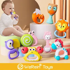 Animal Baby Rattle with soft Material, with wheels, Grip Handle Design, BPA-Free &Safe,  Interactive Toy for Infants & Toddlers, Perfect Gift for Newborns, Enhances Motor Skills Development