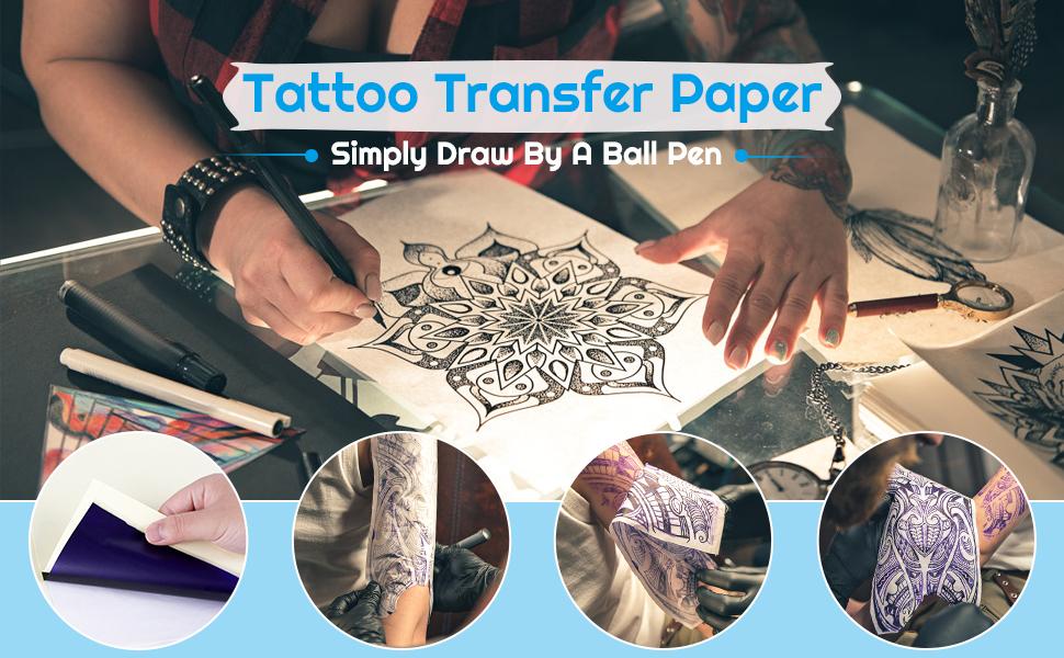 Tattoo Transfer Paper, 35 Sheets Stencil Transfer Paper for Tattooing, A4 Size